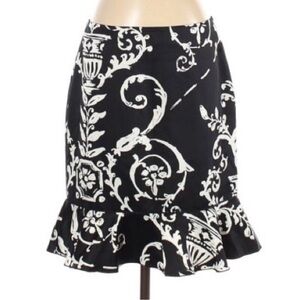 White House Black Market Floral Flounce Hem Tulip Skirt 4